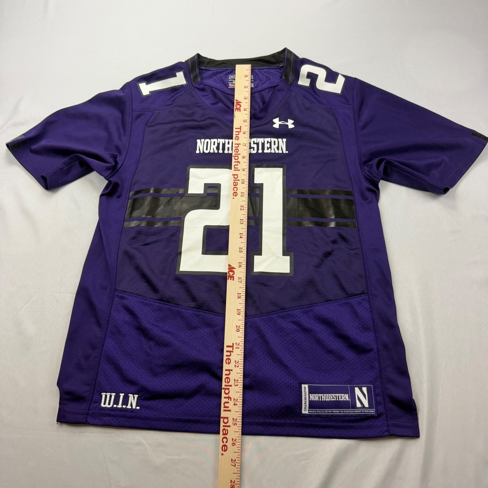 Under Armour Football Jersey Kids Youth Large Purple Northwestern Wildcats #21 - Picture 5 of 10